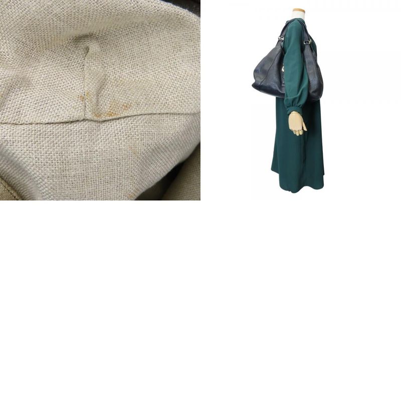 Gucci Tote Bag 268747 Leather Black Gold Hardware Shoulder Simple Usual Women