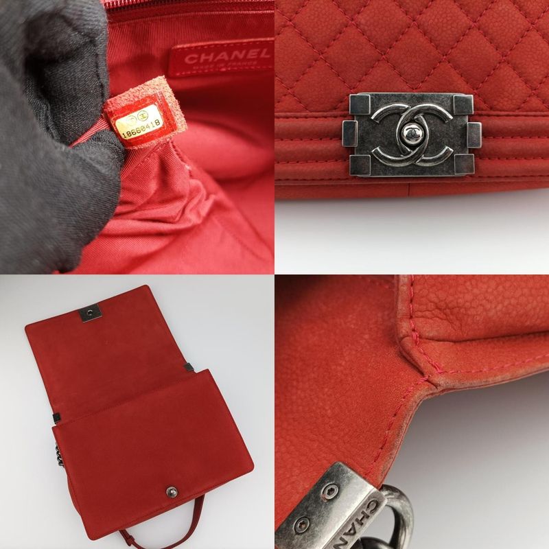Chanel Boy Chanel Red Leather A67087 18660418