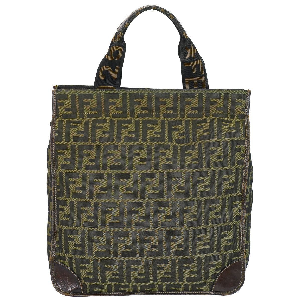 Fendi Zucca Tote Canvas Brown