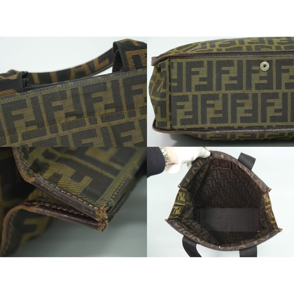 Fendi Zucca Tote Canvas Brown — view 8