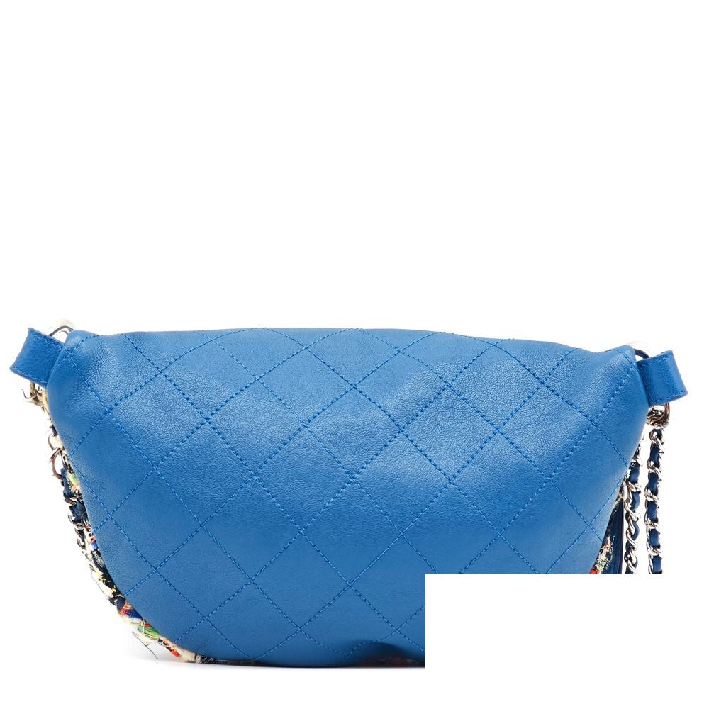 Chanel Quilted Tweed Lambskin Blue Multicolor 2-Way Waist Bag — view 3