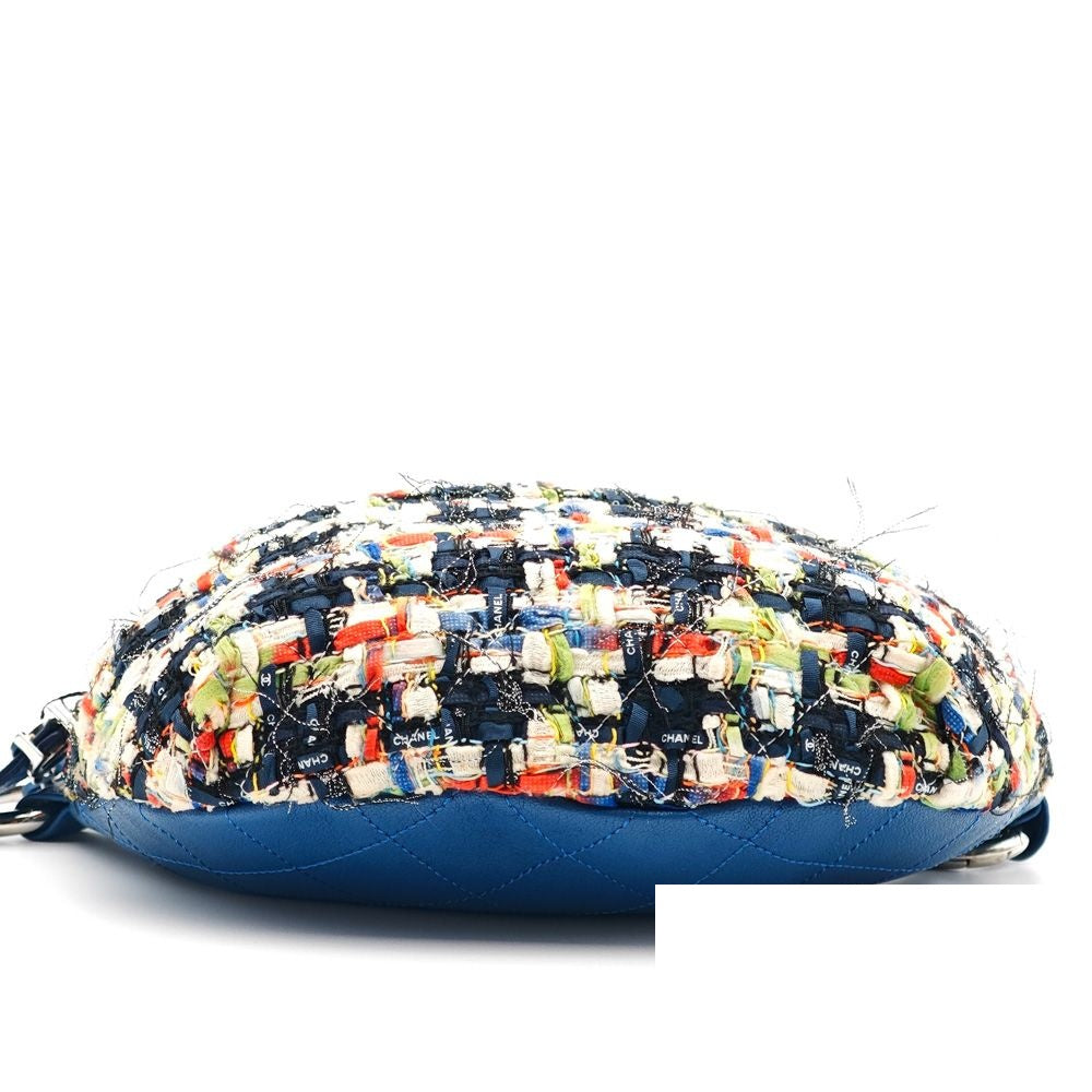 Chanel Quilted Tweed Lambskin Blue Multicolor 2-Way Waist Bag — view 6