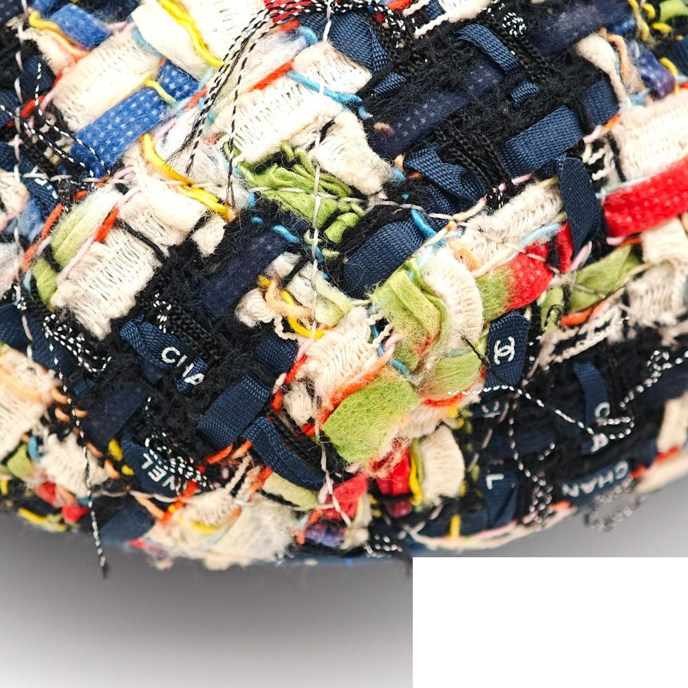 Chanel Quilted Tweed Lambskin Blue Multicolor 2-Way Waist Bag — view 8