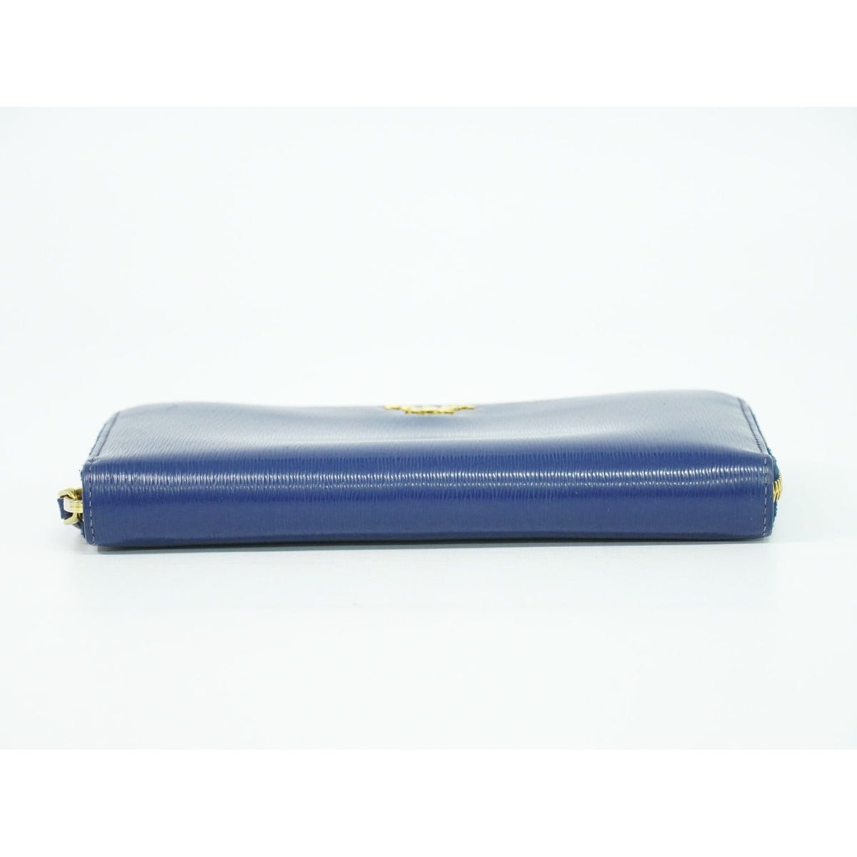 Prada Saffiano Leather Zip Around Wallet Blue — view 3