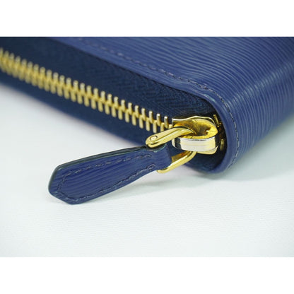 Prada Saffiano Leather Zip Around Wallet Blue — view 6