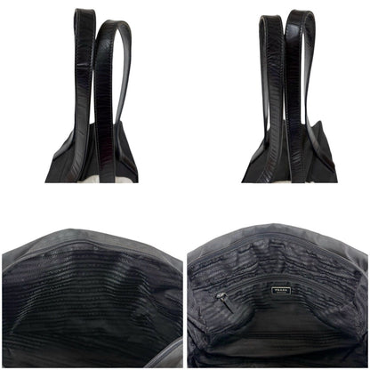 Prada Triangle Logo Tote Business Black Tessuto — view 6