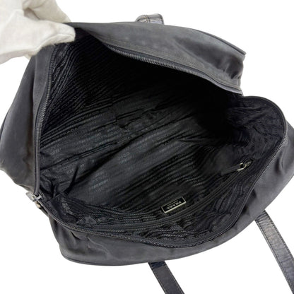 Prada Triangle Logo Tote Business Black Tessuto — view 9