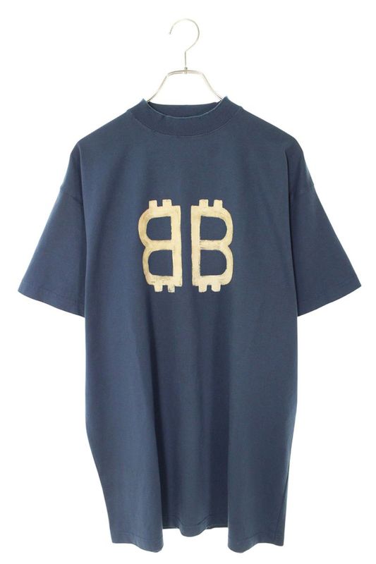 Balenciaga 739028 Tovu6 Damaged Logo Print Oversized T-shirt Men 1