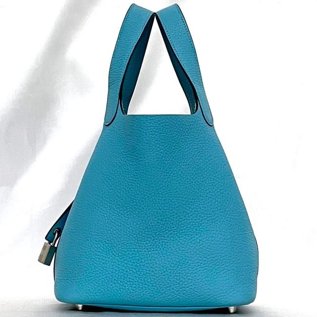 Hermes Handbag Picotin Lock PM Light Blue Jean Excellent Condition