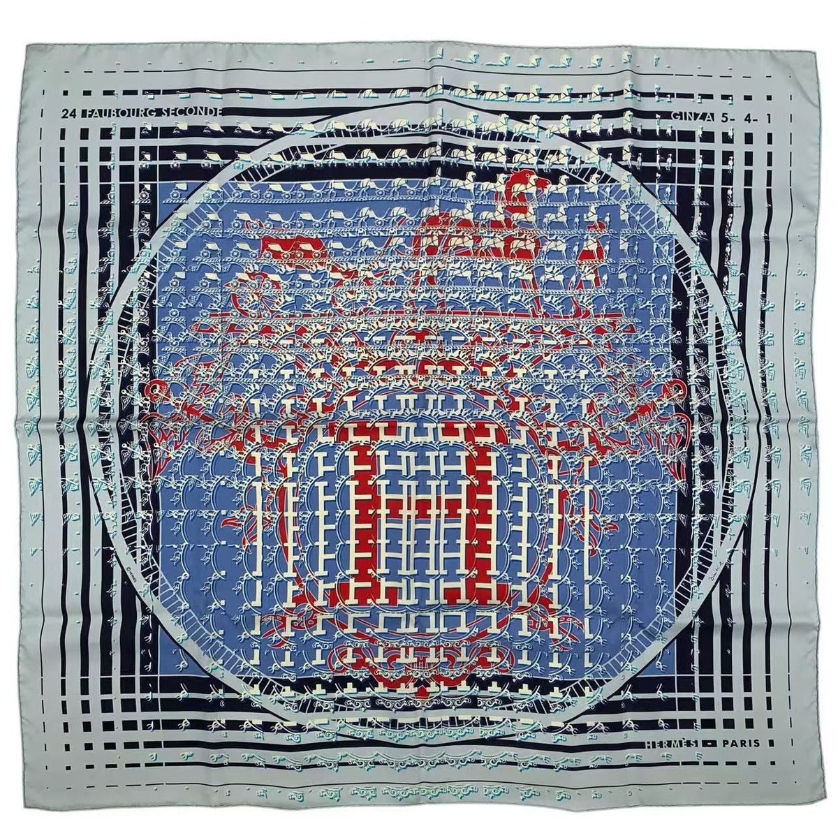 Hermes Carre 90 Scarf Silk 24 Faubourg Seconde Ginza Store — view 2