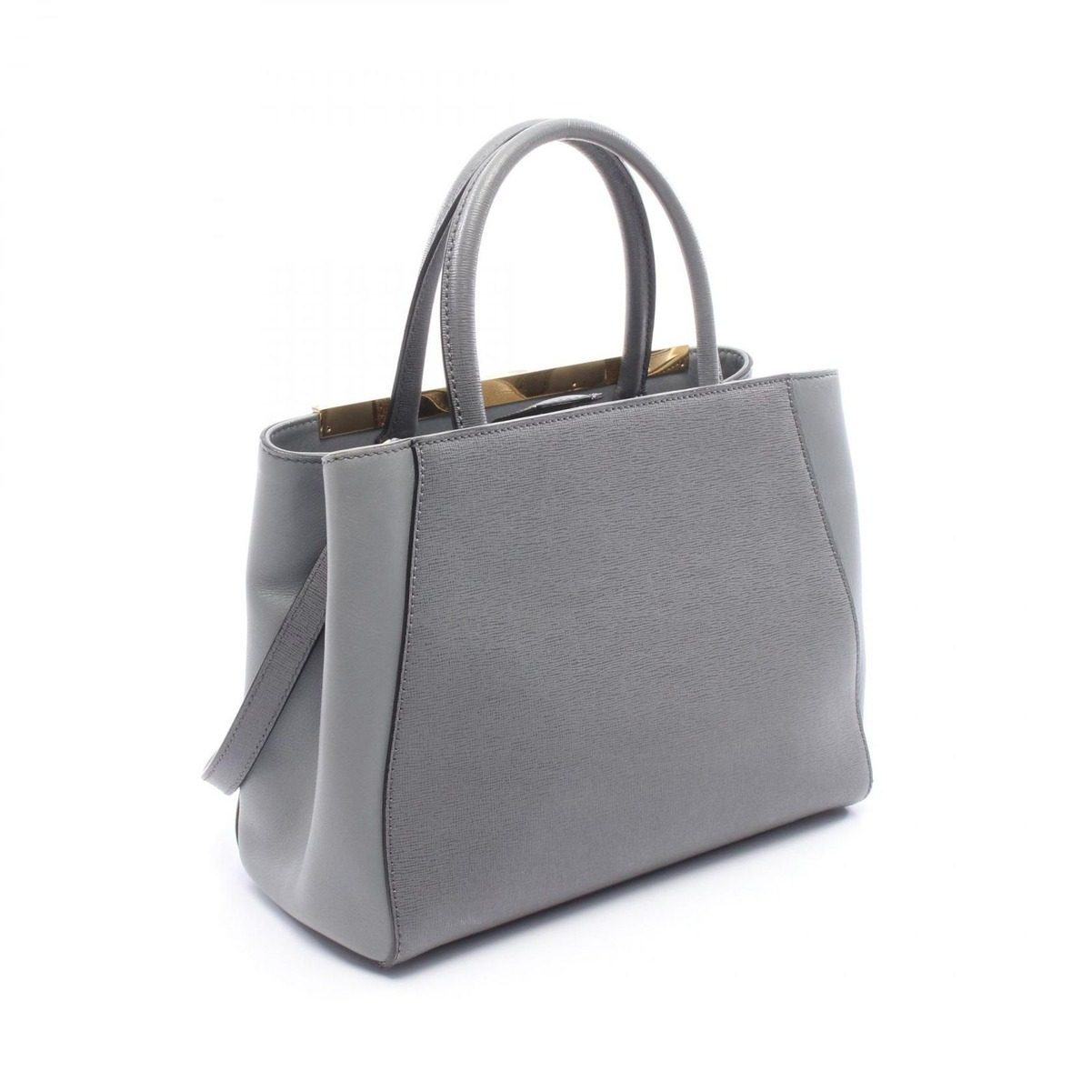 Fendi Handbag Petite 2-Way Gray Leather Toujour — view 2