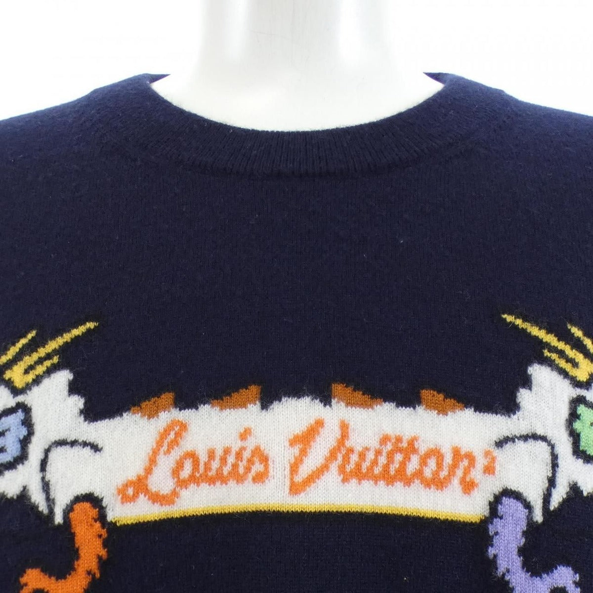 Louis Vuitton Intarsia Jacquard Graphic Cashmere Neck Knit Sweater — view 5