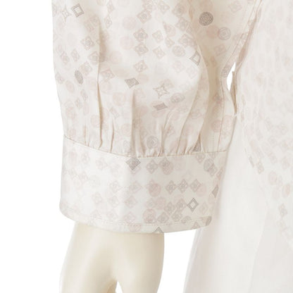 Louis Vuitton Monogram L/S Shirt Blouse Top White XS