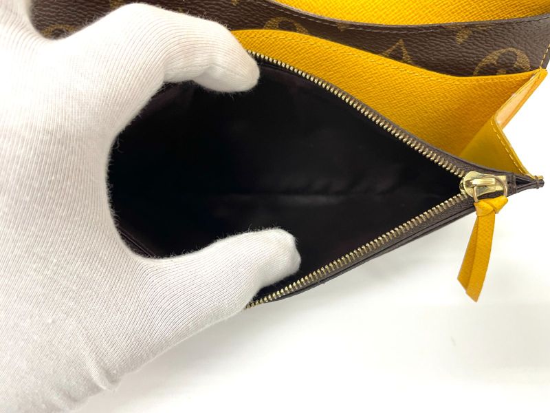Louis Vuitton Monogram Portefeuille Emilie Zipper Long Wallet M60698 Brown ×