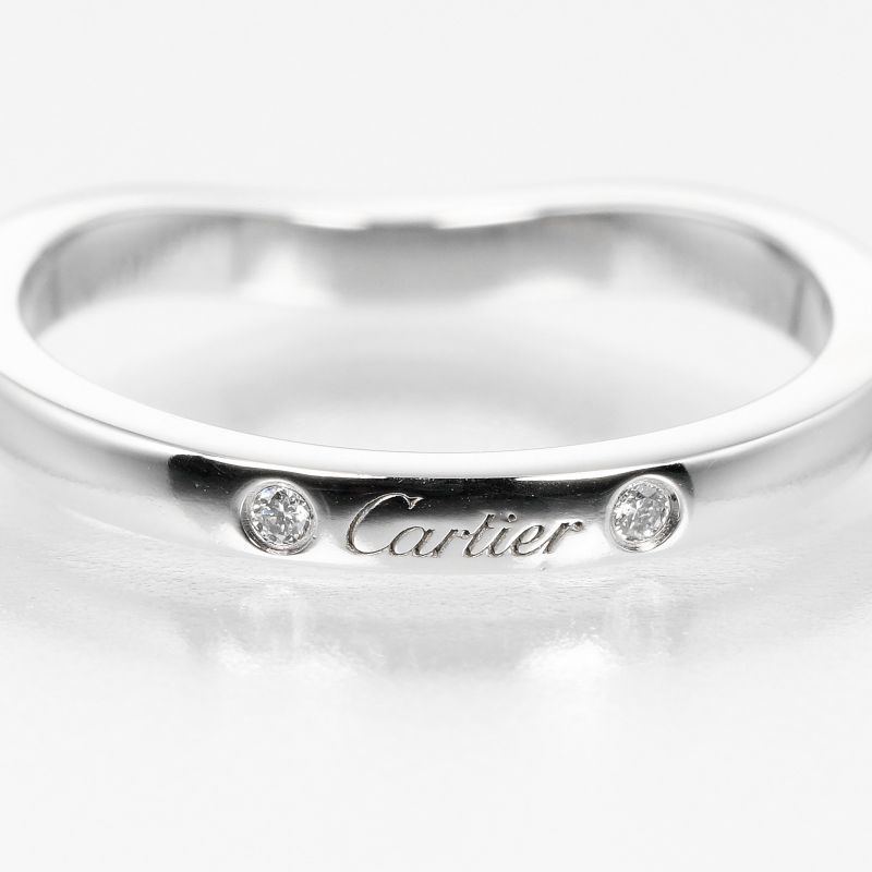 Cartier Ballerina Curve Pt950platinum X 3P Diamonds Size 7 Ladies' 3g Ring
