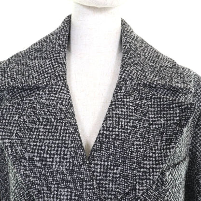 Celine 2 8W82 253C Phoebe Period Double Breasted Tweed Long Coat Greyish 34