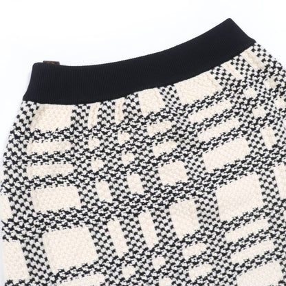 Louis Vuitton 22AW Wool Cotton Cashmere Blend Monogram Tag Knit Skirt Tight