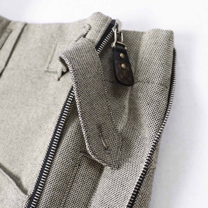 Louis Vuitton 23AW Cashmere Blend 7 1/2 Length Pants With Side Zip Beige 32