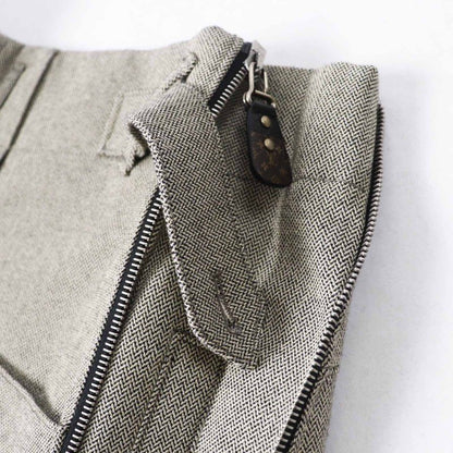 Louis Vuitton 23AW Cashmere Blend 7 1/2 Length Pants With Side Zip Beige 32