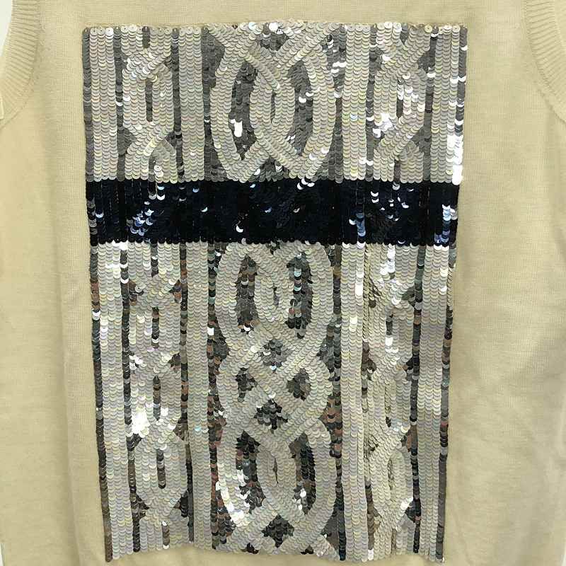 Christian DIOR - Sequin Embellished Knit Vest - 44 - Ivory - Women's