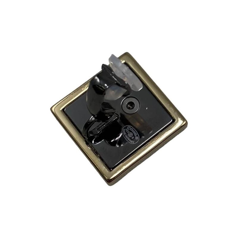 Chanel Earring Square Shape Coco Mark Gold Black Chanel