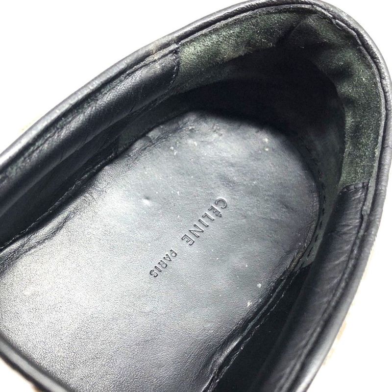 Celine Gingham Check Slip-on 40 Approx 26cm (10.24in) Brown White Checked Shoes