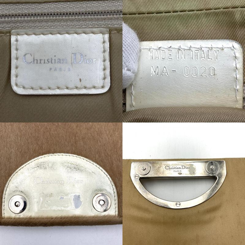 DIOR Handbag Beige Halaco/pvc Maris Pearl Women Men Fashion