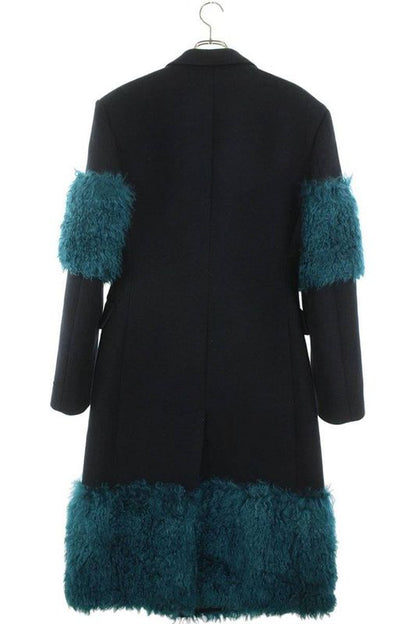 Prada Uc474e S222 180 Faux Fur Decorated Wool Chester Coat Men 46R