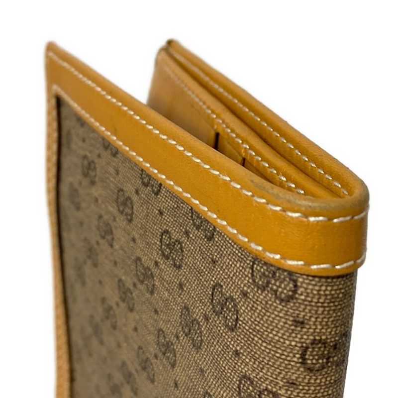 Gucci Bifold Wallet Old Gucci Micro GG Brown And Light Brown Leather