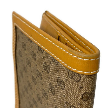 Gucci Bifold Wallet Old Gucci Micro GG Brown And Light Brown Leather