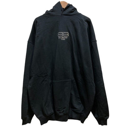 Balenciaga BB Logo Rhinestone Hoodie M Size Black