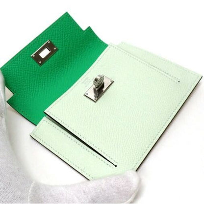 Hermes Kelly Pocket Compact Tricolor Wallet Epsom Valfiz Nata Veil Comic — view 3