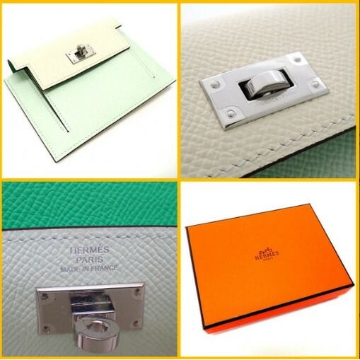 Hermes Kelly Pocket Compact Tricolor Wallet Epsom Valfiz Nata Veil Comic — view 5