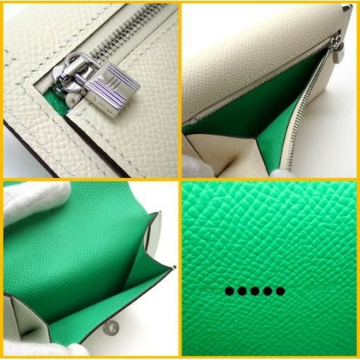 Hermes Kelly Pocket Compact Tricolor Wallet Epsom Valfiz Nata Veil Comic — view 6