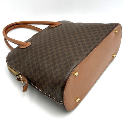Celine M95 Handbag Macadam Brown Gold Hardware PVC Leather Fashion Women