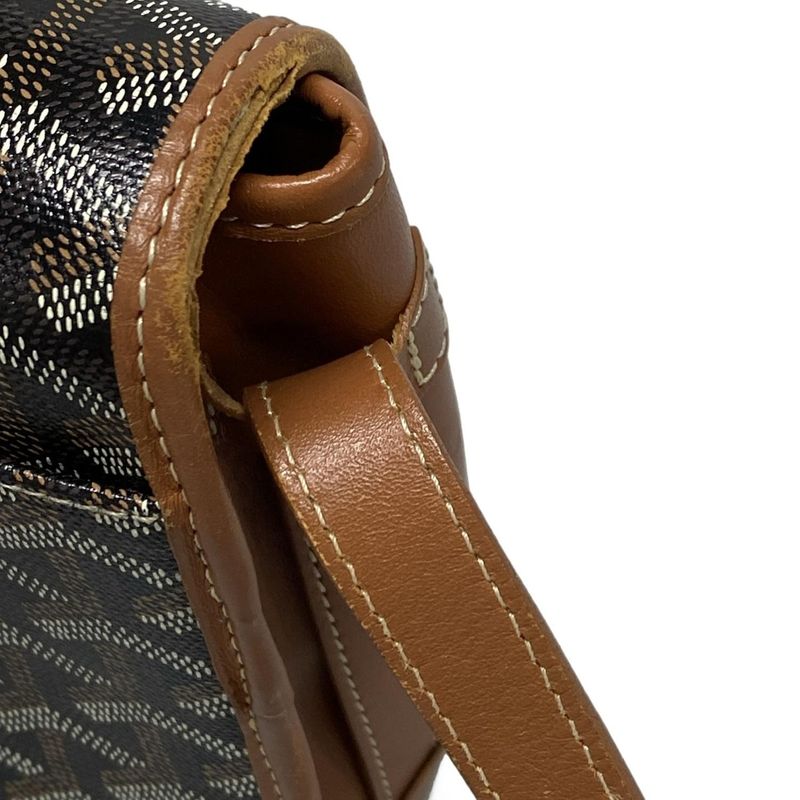 Goyard Shoulder Bag Belvedere 2mm (008in) Black And Brown Leather