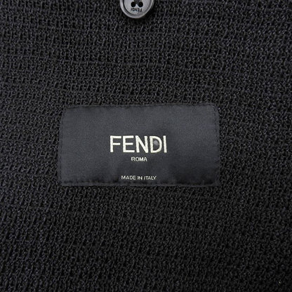 Fendi Current Black Tag Wool Silk Blend Organdie Summer Jacket 50 Black Men's