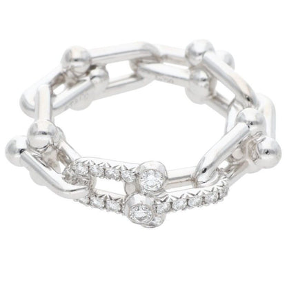 Tiffany & Co Ha Deware 18K White Gold Diamo Lulink Ring