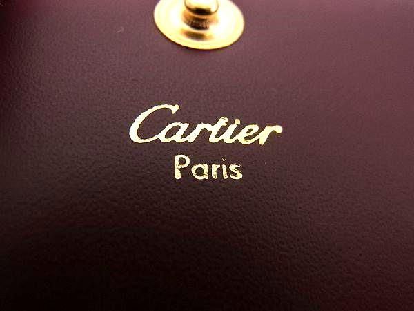 Cartier Must Line Leather Coin Case Coin Purse Coin Purse Bordeaux