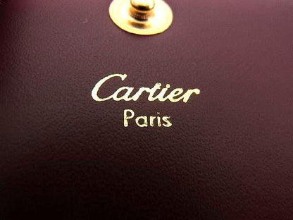 Cartier Must Line Leather Coin Case Coin Purse Coin Purse Bordeaux