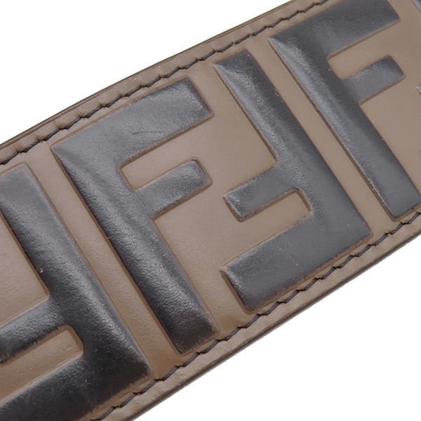 Fendi Shoulder Strap You Mini Calf Brown and Black Gold Hardware Brown Zucca