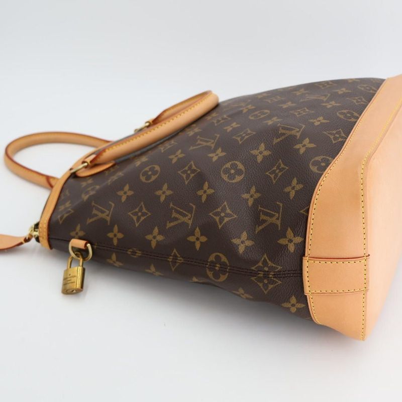 Louis Vuitton Monogram Lock It MM Handbag Tote Bag M40606 Brown PVC Leather
