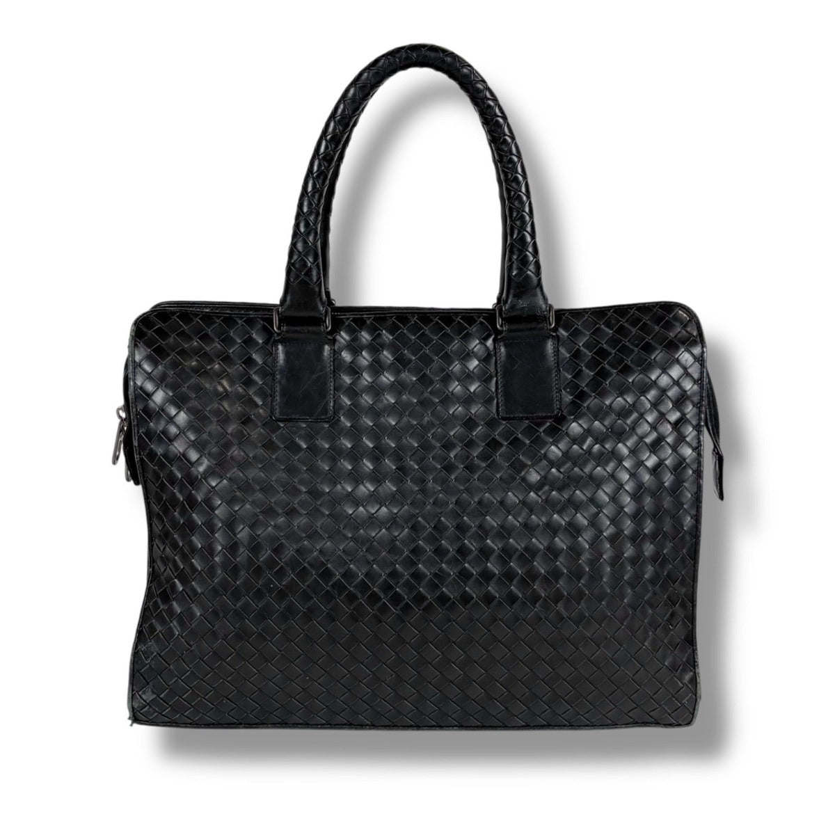 Bottega Veneta Intrecciato Leather Business Briefcase Black — view 14