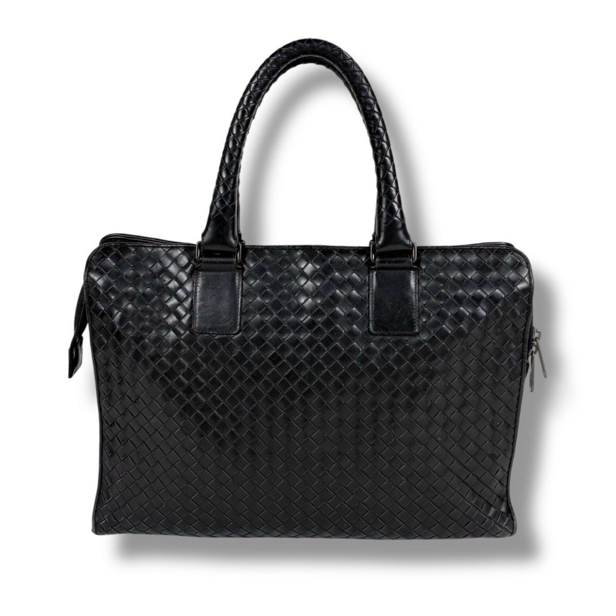 Bottega Veneta Intrecciato Leather Business Briefcase Black — view 2