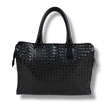 Bottega Veneta Intrecciato Leather Business Briefcase Black — view 2