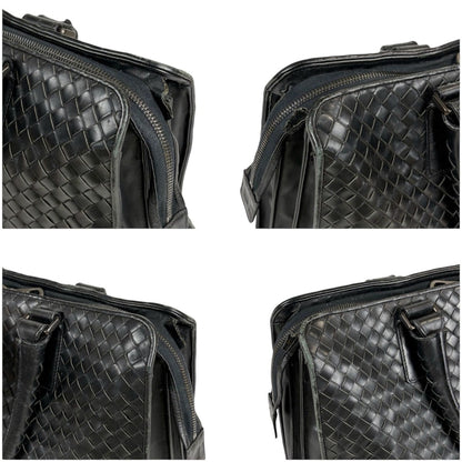 Bottega Veneta Intrecciato Leather Business Briefcase Black — view 4