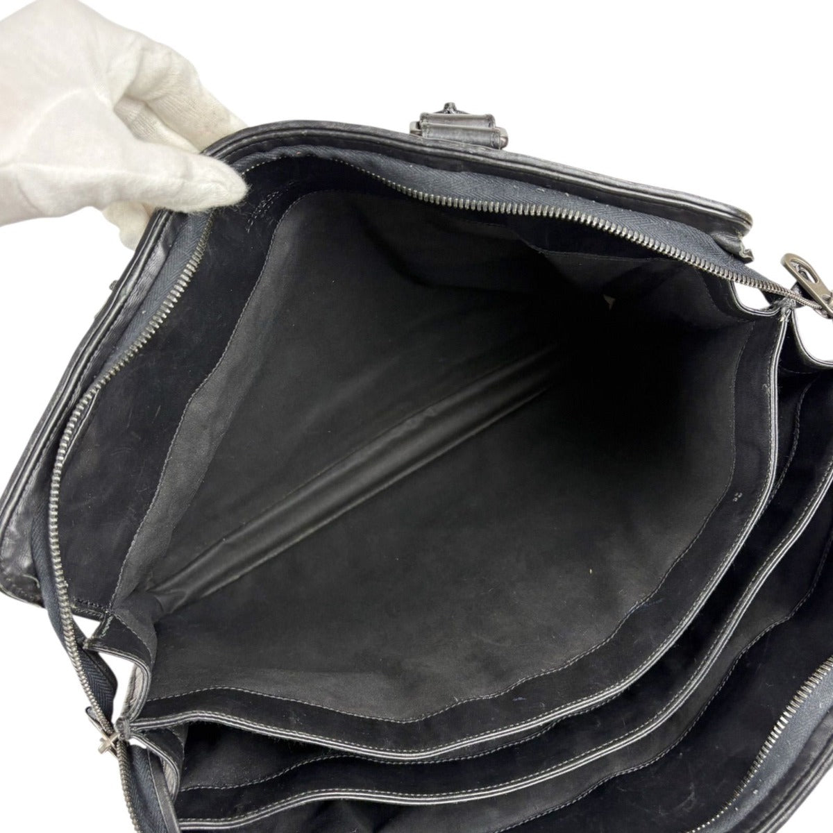 Bottega Veneta Intrecciato Leather Business Briefcase Black — view 10