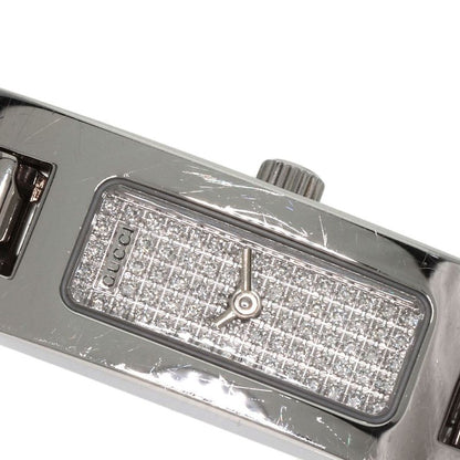 Gucci 3900l Square Face Dial With Diamonds Wristwatch SS Ladies