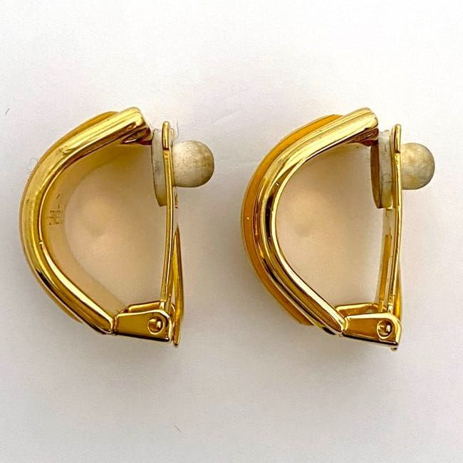 Hermes Earring Ec21464 Gold Excellent Condition GP Cloisonne Used
