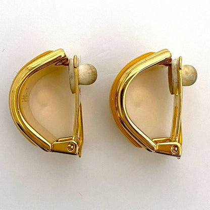 Hermes Earring Ec21464 Gold Excellent Condition GP Cloisonne Used